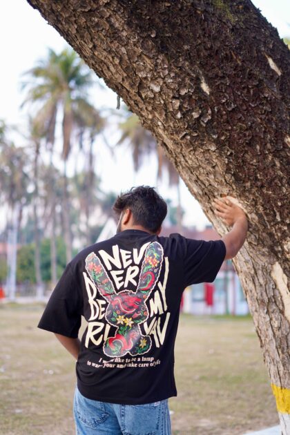 NEVER BE MY RIVAL Printed Dropshoulder