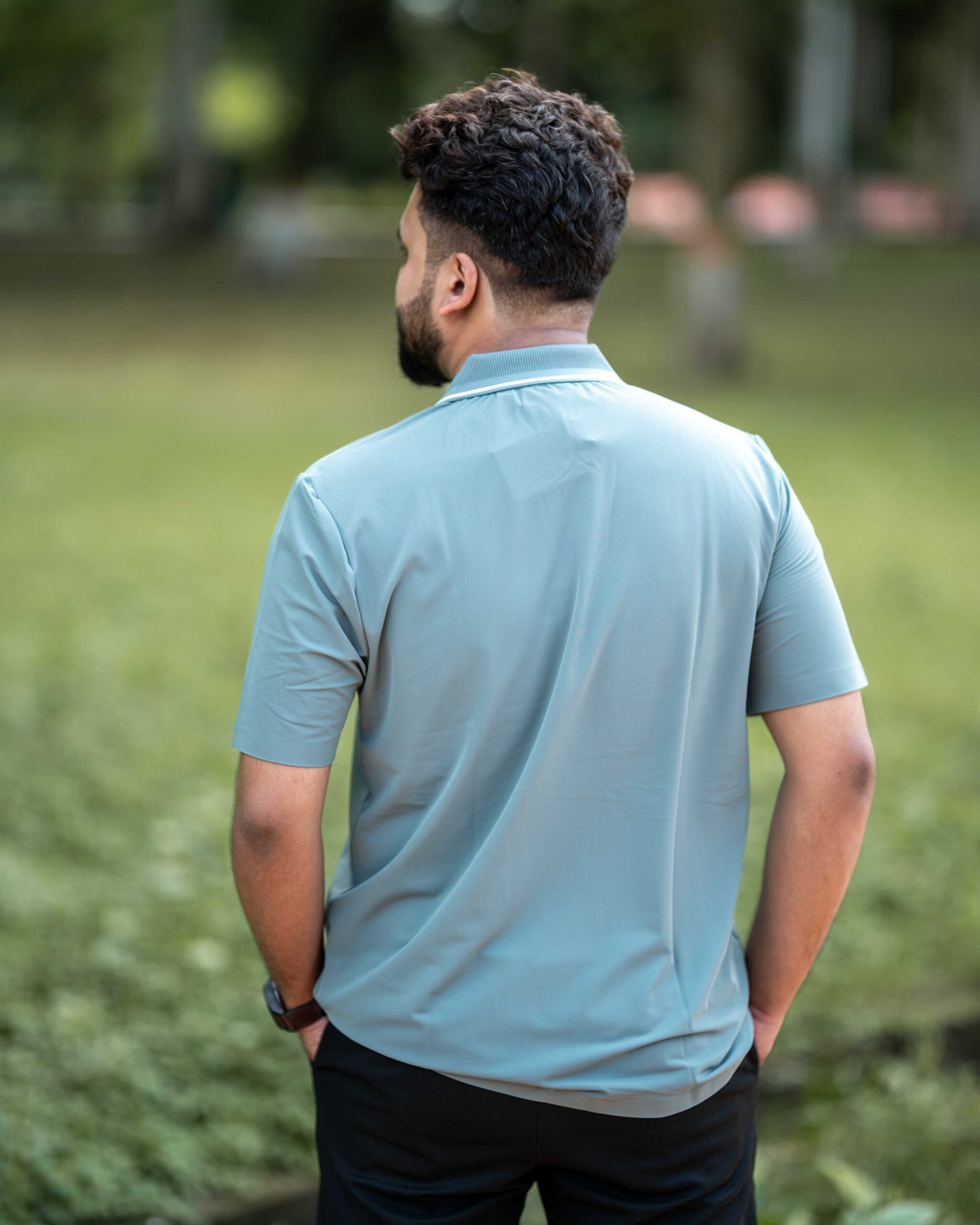 Slim Fit Zipper Polo | Grey - Image 2
