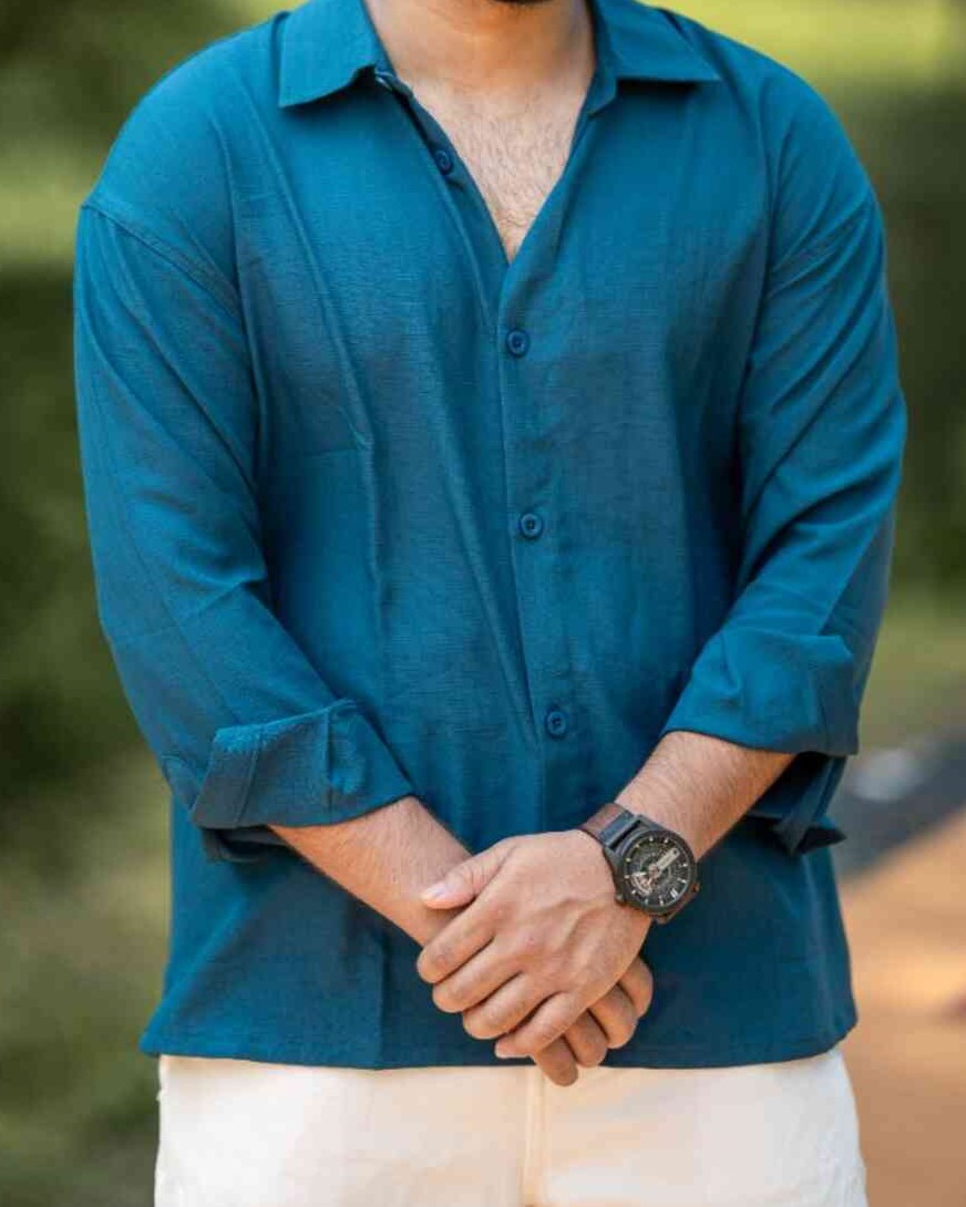 Micro-Stitch Boxy Shirt | Blue - Image 2