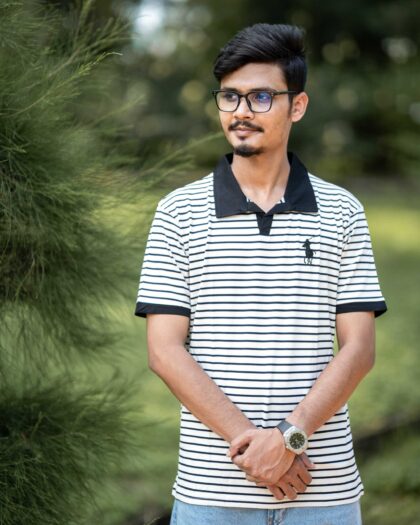 Ralph Lauren Striped Polo | White
