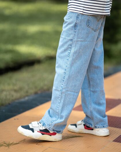 Blue Washed Baggy Jeans