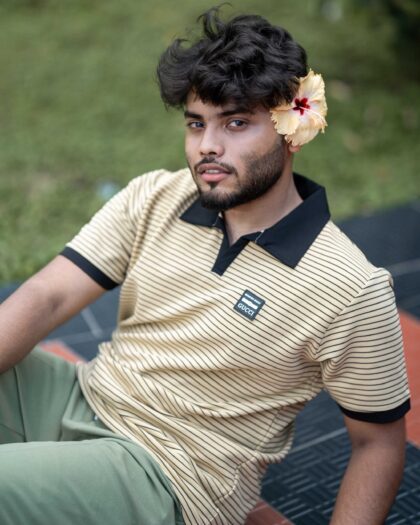 Ralph Lauren Striped Polo | Beige
